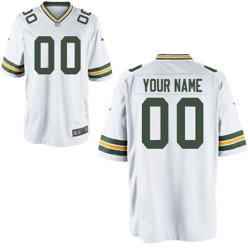 Green Bay Packers White Custom Nike Game NFL Jersey