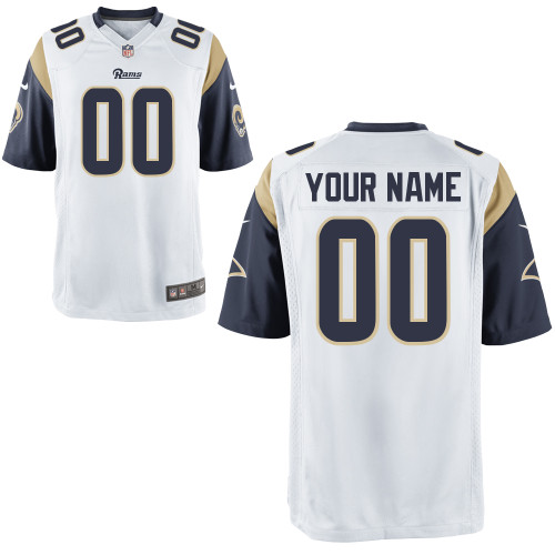 Rams White Customized Game Youth Nike Jersey