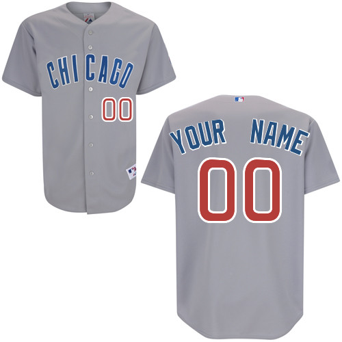 Road Personalized Baseball Chicago Cubs Jersey in Grey