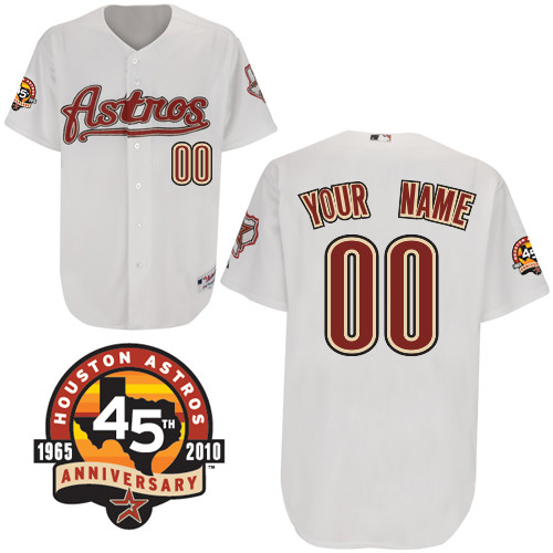White Astros Alternate Home 45th Anniversary Patch Personalized MLB Jersey