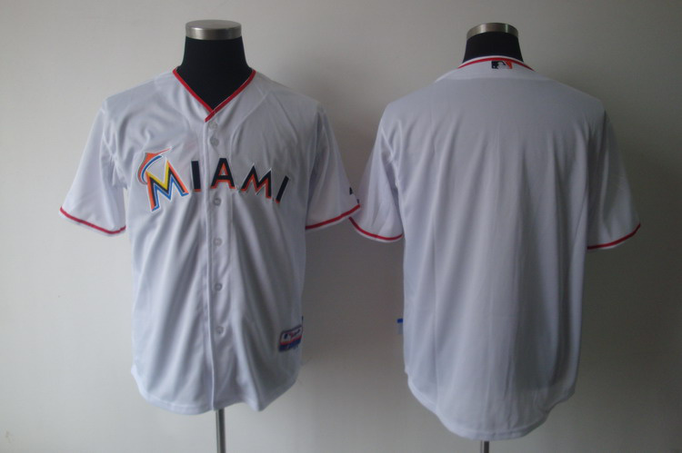 white custom MLB Miami Marlins Jersey