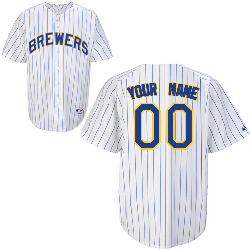 Personalized Alternate Home Milwaukee Brewers Jersey in White