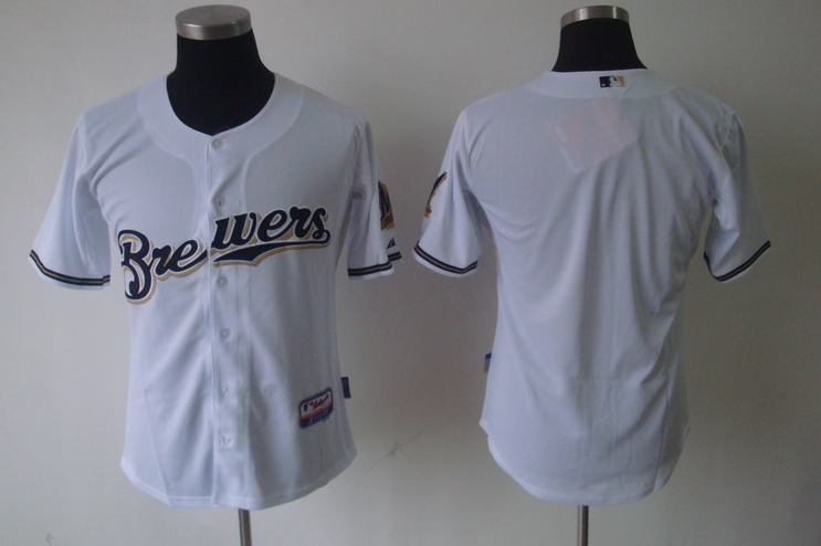 blank Milwaukee Brewers Jersey in White