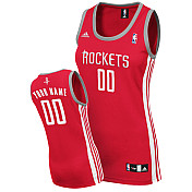 Women Houston Rockets Custom Road NBA Jersey in Red