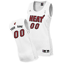 White Women Miami Heat Custom NBA Jersey