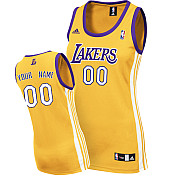 Yellow Women Los Angeles Lakers Custom Home NBA Jersey