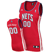 Women New Jersey Nets Custom Road NBA Jersey in Red