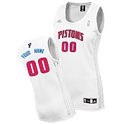White Jersey, Women Detroit Pistons Custom NBA Jersey