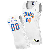 Women Oklahoma City Thunder Custom NBA Jersey in White