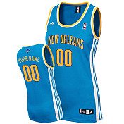 Blue Women New Orleans Hornets Custom Road NBA Jersey