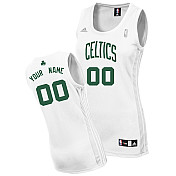 Women Custom Boston Celtics Jersey in White