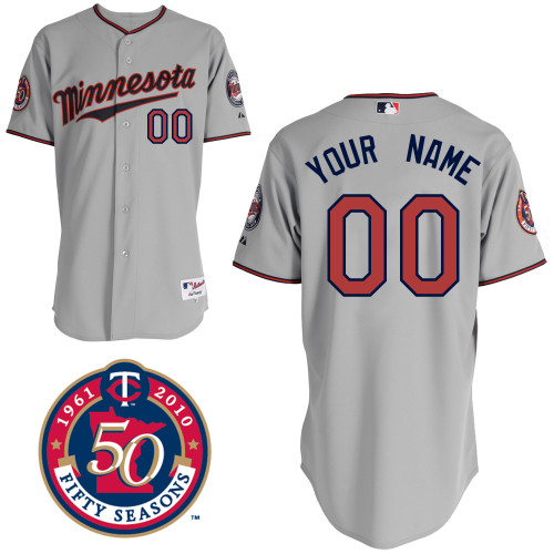 Grey Twins Personalized 2010 50th Season Patch Road MLB Jersey