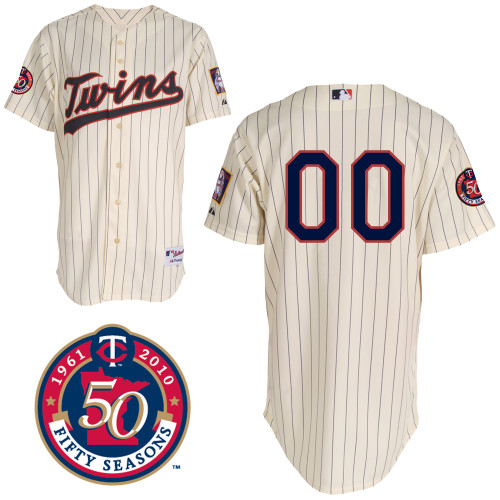 Cream Twins Personalized 50th Season Patch Alternate Home MLB Jersey