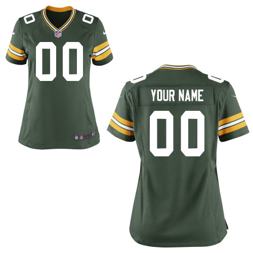 Green Bay Packers Team Color Customized Game NFL Women Jersey