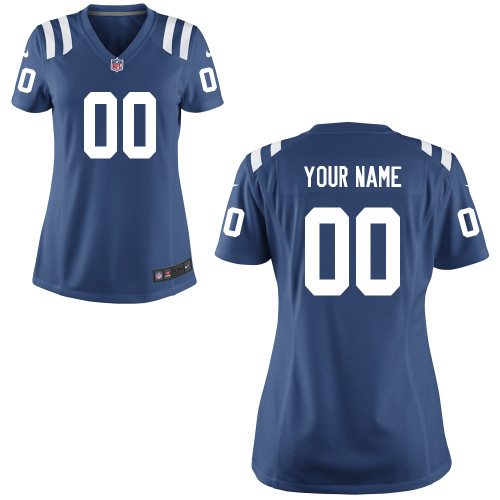 Customized Game NFL #00 Team Color Women Nike Indianapolis Colts Jersey