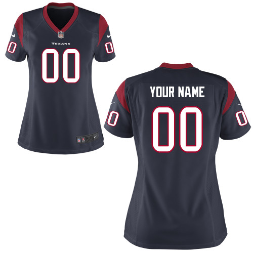 Team Color Texans Customized Game Nike Women #00 Jersey