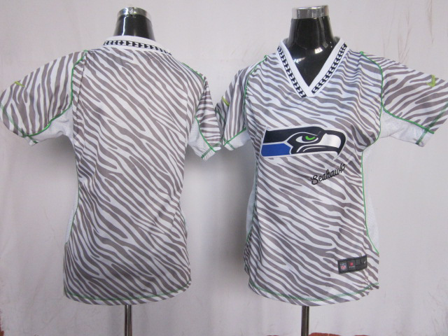 Seahawks Zebra blank Fashion NFL Women Jersey