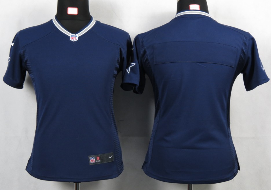 Blue Jersey, Women Nike Dallas Cowboys blank Portrait Fashion Game NFL Jersey