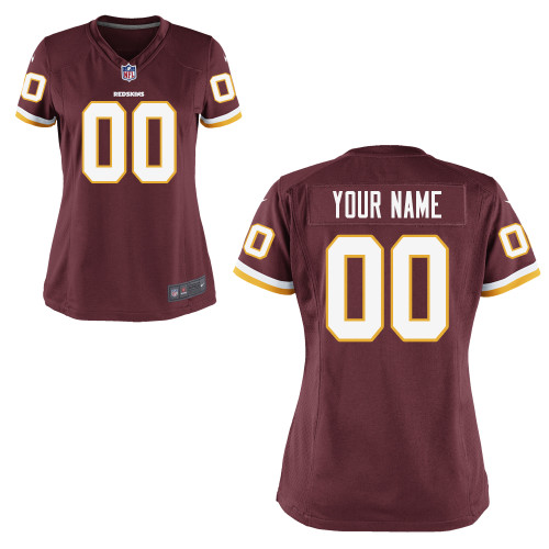 Team Color Redskins Customized Game Women Nike Jersey