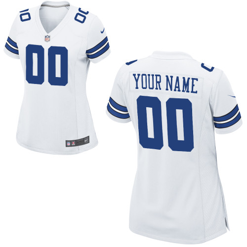 White Game Customized NFL Dallas Cowboys Women Jersey
