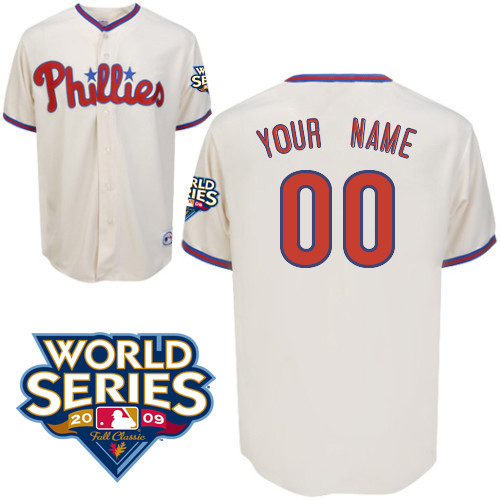 White Jersey, Philadelphia Phillies Personalized 2009 World Series Patch Alternate MLB Jersey