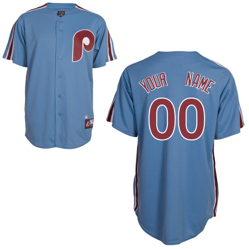 Personalized Cooperstown Road MLB Blue Philadelphia Phillies Jersey