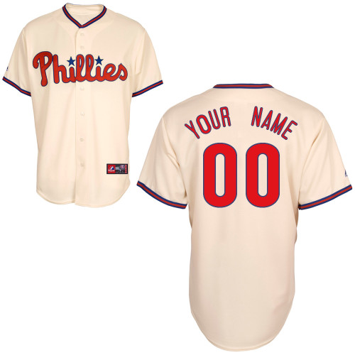 Phillies Cream Personalized Alternate MLB Jersey