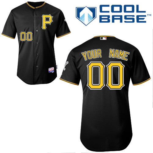 Personalized Cool Base Alternate Pittsburgh Pirates Jersey in Black