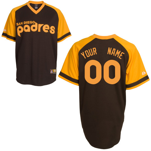 San Diego Padres Brown Yellow Personalized Cooperstown Road MLB Jersey