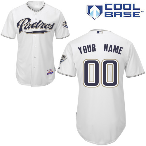 Padres White Personalized Cool Base Home MLB Jersey