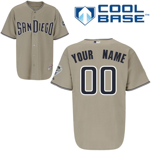 Padres grey Personalized Cool Base Road MLB Jersey