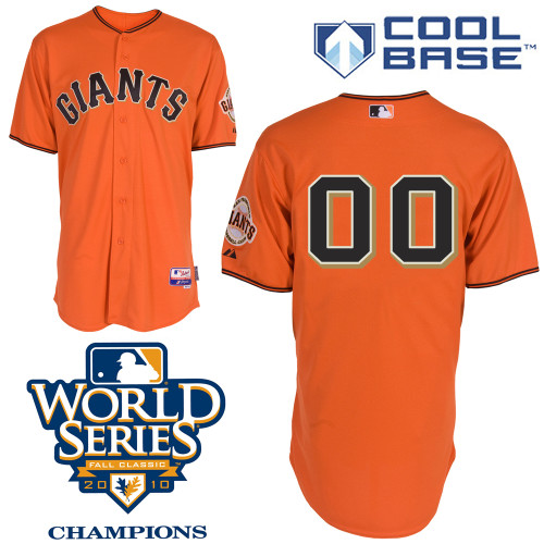 Orange Alternate Personalized 2010 World Series Champions Patch Cool Base MLB San Francisco Giants Jersey