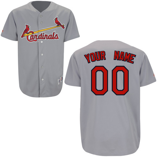 St. Louis Cardinals Grey Personalized Road MLB Jersey