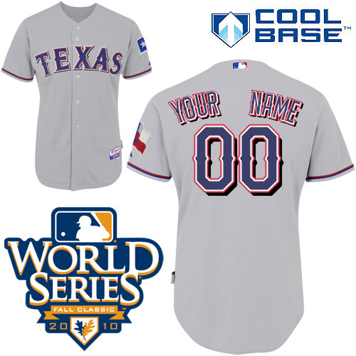 Texas Rangers 2010 World Series Patch Cool Base Road MLB Jersey in White