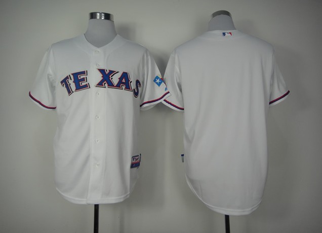 White blank MLB Texas Rangers Jersey