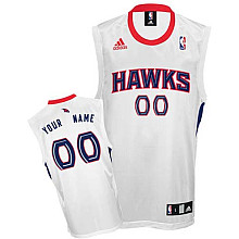 White Jersey, Atlanta Hawks #00 Your Name Home Custom NBA Jersey