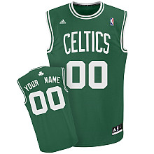 #00 Your Name Road Custom NBA Green Boston Celtics Jersey