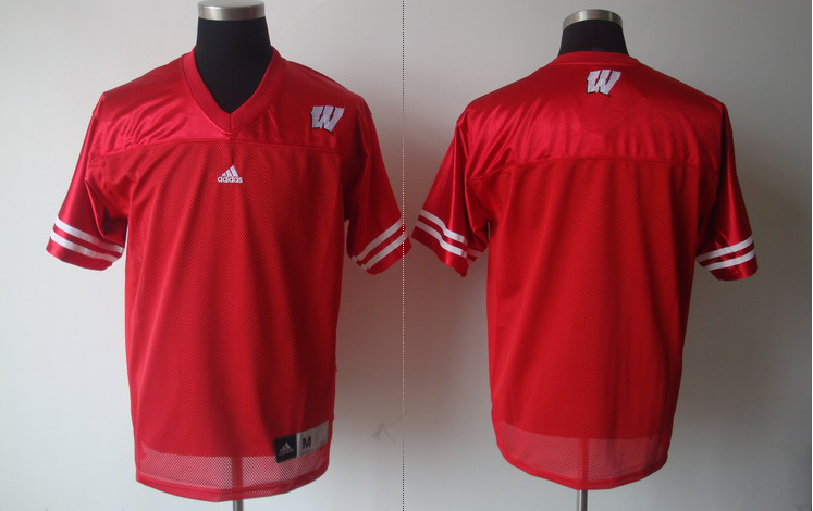 Red blank NCAA Wisconsin Badgers Jersey
