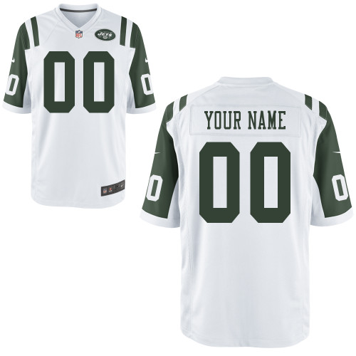 White Jets Customized Game Nike Jersey