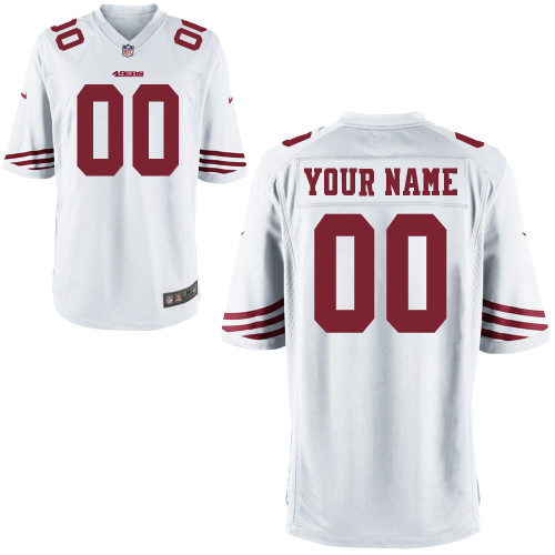 White 49ers Customized Game Nike Jersey