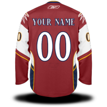 Red #00 Your Name Third EDGE Custom NHL Atlanta Thrashers Jersey