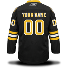 Reebok EDGE Boston Bruins #00 Your Name Black Custom Authentic Third Jersey