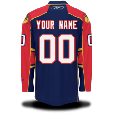 Florida Panthers Blue Red #00 Your Name Home Premier Custom NHL Jersey