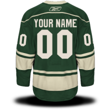Green #00 Your Name Third Edge Custom NHL Minnesota Wild Jersey