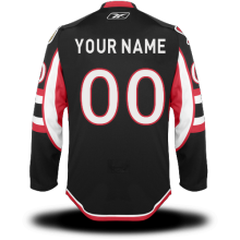 Black Jersey, Ottawa Senators #00 Your Name Third Edge Custom NHL Jersey
