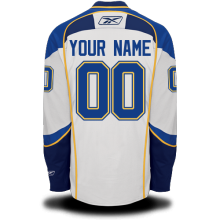 White #00 Your Name Road Custom Premier NHL St. Louis Blues Jersey