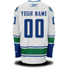 White #00 Your Name Road Custom Premier NHL Vancouver Canucks Jersey