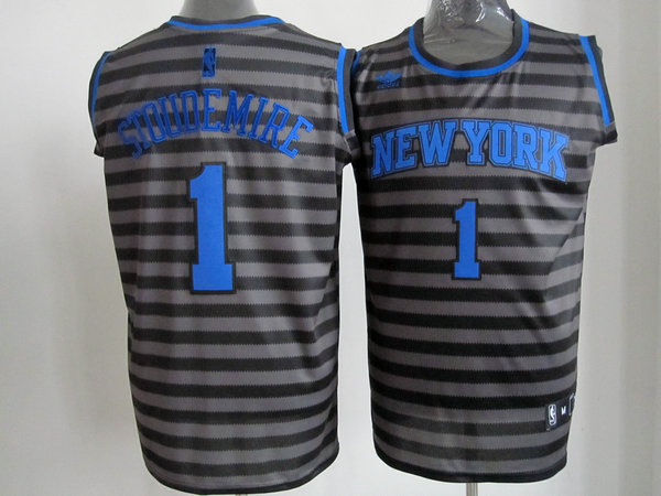 grey stripe Amare Stoudemire Jersey, NBA New York Knicks #1 Revolution 30 Jersey