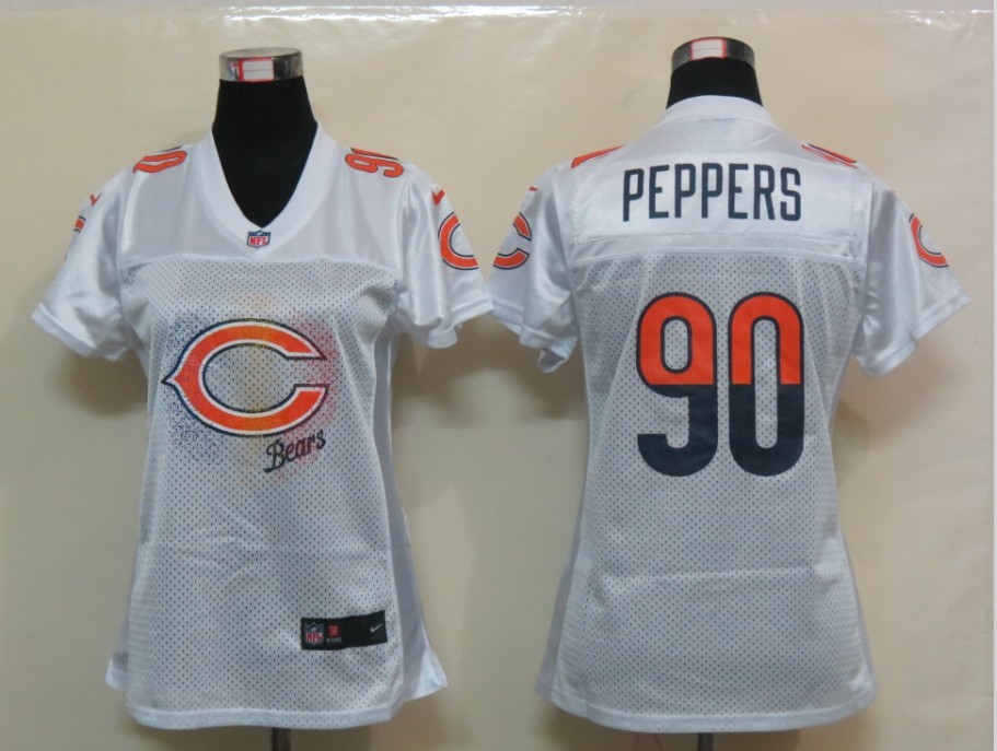 Bears #90 Peppers White Womens Elite Nike NFL Jersey