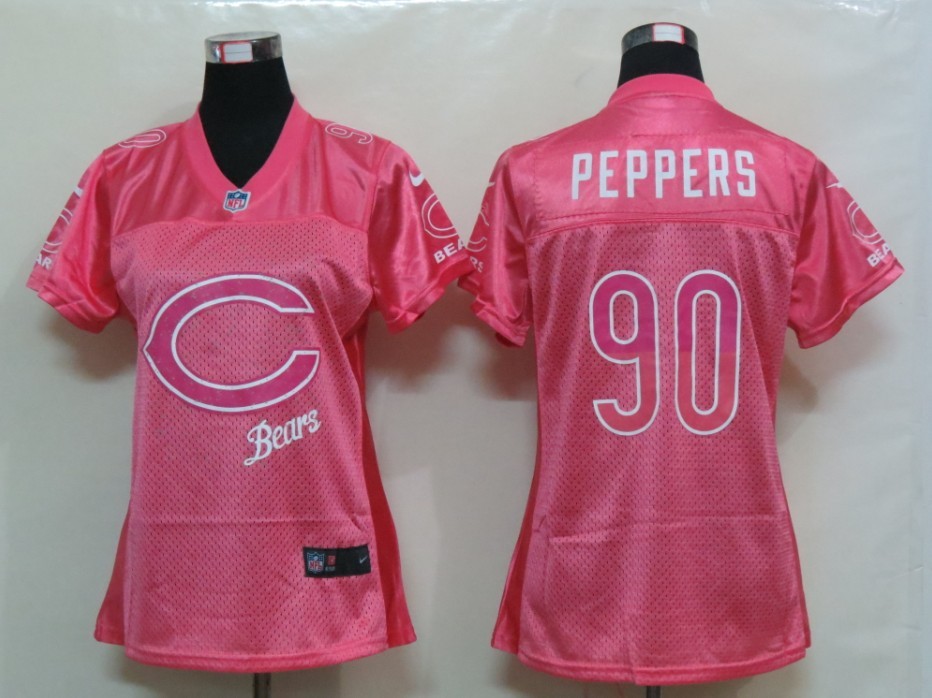 Pink Peppers Womens Nike Bears Elite #90 Jersey